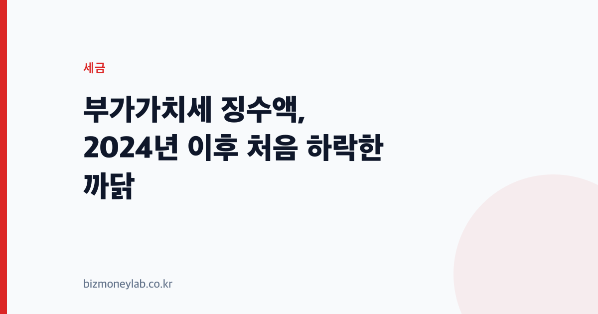 부가가치세 징수액, 2024년 이후 처음 하락한 까닭